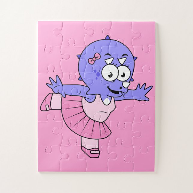 Illustration Of A Triceratops Ballet Dancer. Jigsaw Puzzle (Vertical)