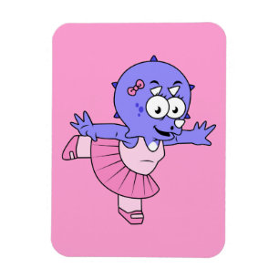 Illustration Of A Triceratops Ballet Dancer. Magnet