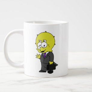 Illustration Of A Triceratops Businessman. Large Coffee Mug