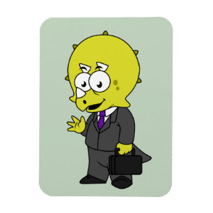 Illustration Of A Triceratops Businessman. Magnet