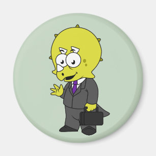 Illustration Of A Triceratops Businessman. Magnet
