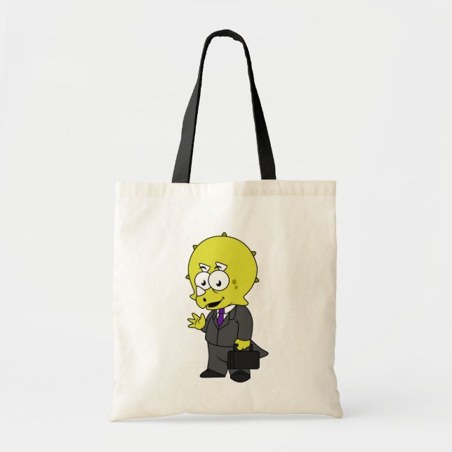 Illustration Of A Triceratops Businessman. Tote Bag (Front)