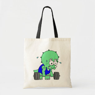 Illustration Of A Triceratops Lifting Weights. Tote Bag