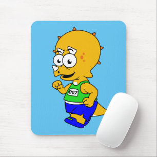 Illustration Of A Triceratops Runner. Mouse Mat