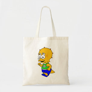Illustration Of A Triceratops Runner. Tote Bag
