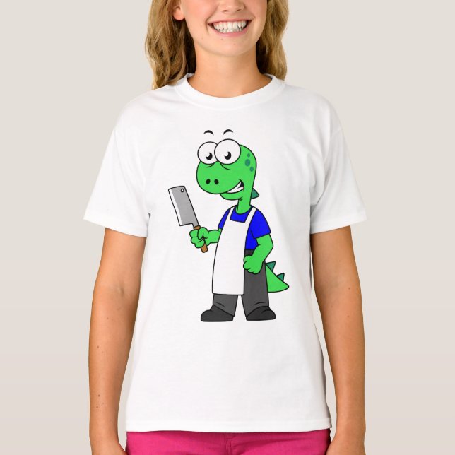 Illustration Of A Tyrannosaurus Rex Butcher. T-Shirt (Front)