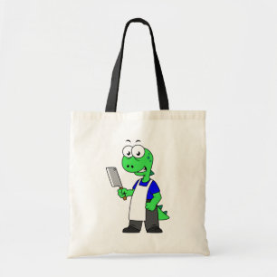 Illustration Of A Tyrannosaurus Rex Butcher. Tote Bag
