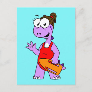 Illustration Of A Tyrannosaurus Rex Lifeguard. Postcard