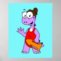 Illustration Of A Tyrannosaurus Rex Lifeguard.