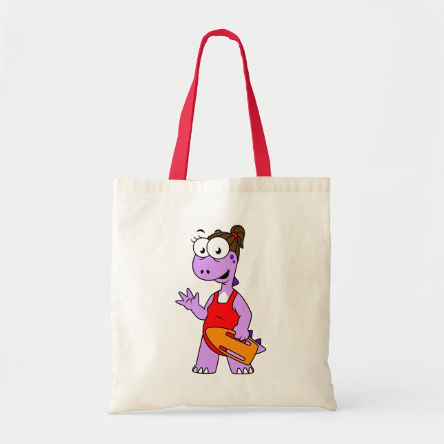 Illustration Of A Tyrannosaurus Rex Lifeguard. Tote Bag (Front)