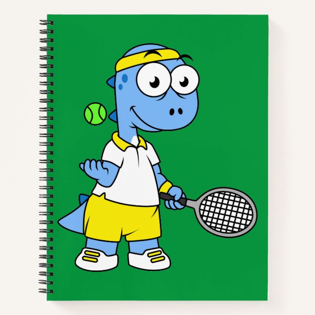 Illustration Of A Tyrannosaurus Rex Tennis Player. Notebook (Front)