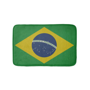 Illustration of abstract grunge flag of Brazil Bath Mat