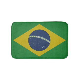 Illustration of abstract grunge flag of Brazil Bath Mat