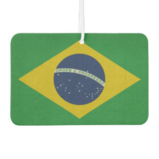 Illustration of abstract grunge flag of Brazil Car Air Freshener