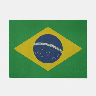 Illustration of abstract grunge flag of Brazil Doormat