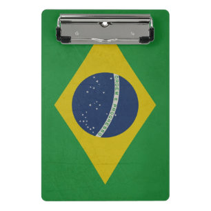 Illustration of abstract grunge flag of Brazil Mini Clipboard
