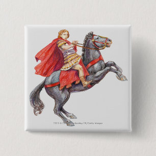Illustration of Alexander the Great 15 Cm Square Badge