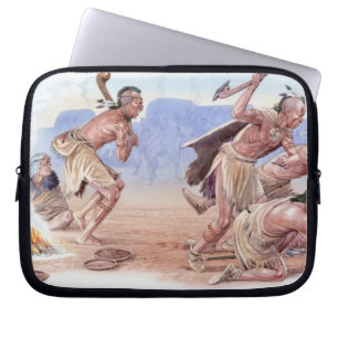 Illustration of American Indians attacking Laptop Sleeve