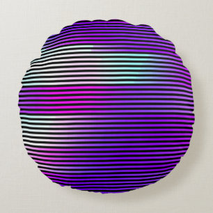 illustration of an abstract glitch background. Cy Round Cushion