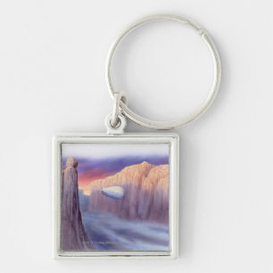 Illustration of an airship travelling key ring