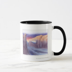 Illustration of an airship travelling mug
