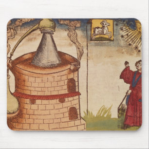 Illustration of an alchemist at work mouse mat