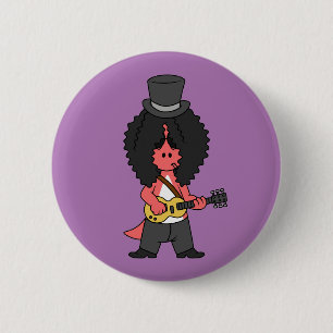 Illustration Of An Allosaurus Dressed As Rock Star 6 Cm Round Badge