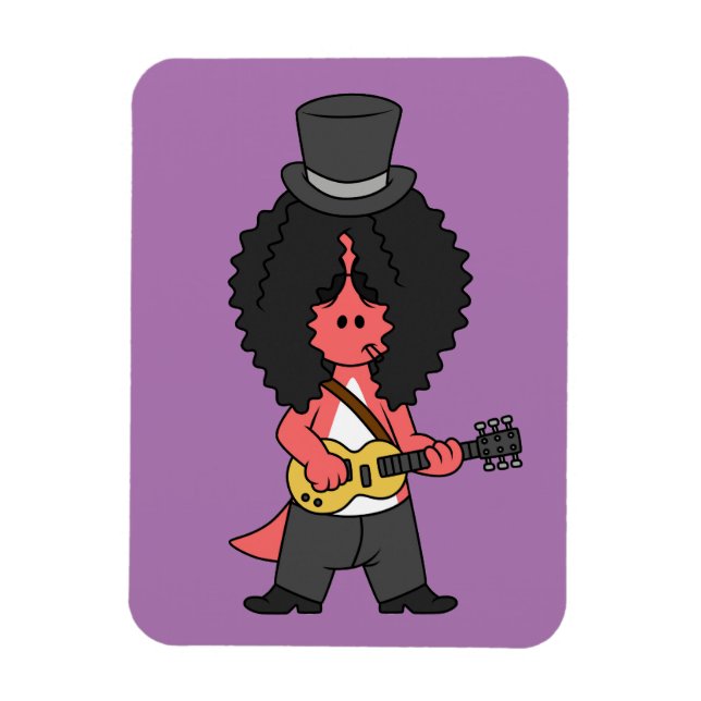 Illustration Of An Allosaurus Dressed As Rock Star Magnet (Vertical)