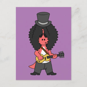 Illustration Of An Allosaurus Dressed As Rock Star Postcard