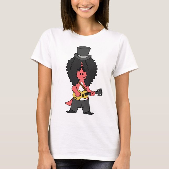 Illustration Of An Allosaurus Dressed As Rock Star T-Shirt (Front)