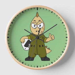 Illustration Of An Allosaurus Jet Pilot. Clock