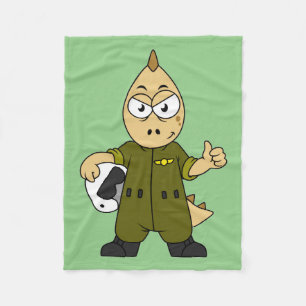 Illustration Of An Allosaurus Jet Pilot. Fleece Blanket