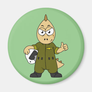 Illustration Of An Allosaurus Jet Pilot. Magnet