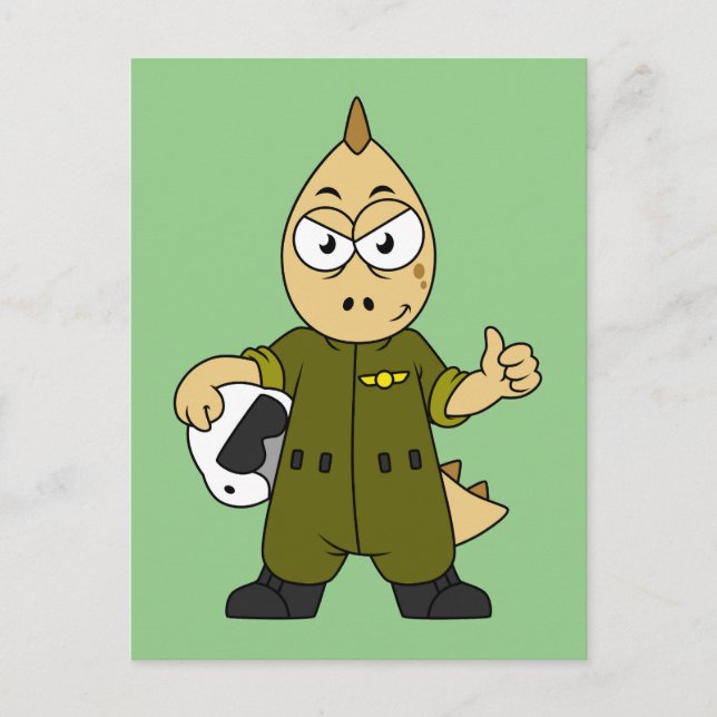 Illustration Of An Allosaurus Jet Pilot. Postcard (Front)