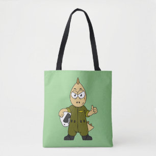 Illustration Of An Allosaurus Jet Pilot. Tote Bag
