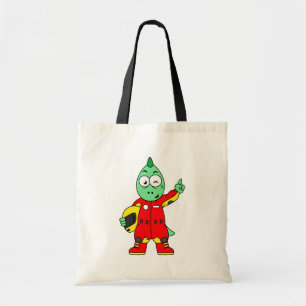 Illustration Of An Allosaurus Race Car Driver. Tote Bag