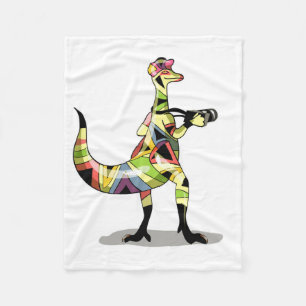 Illustration Of An Iguanodon Photographer. Fleece Blanket