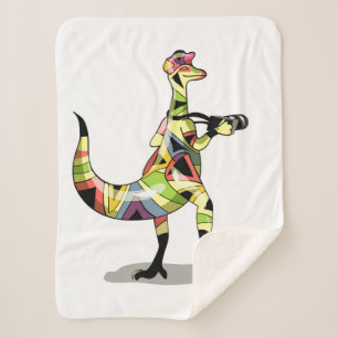 Illustration Of An Iguanodon Photographer. Sherpa Blanket