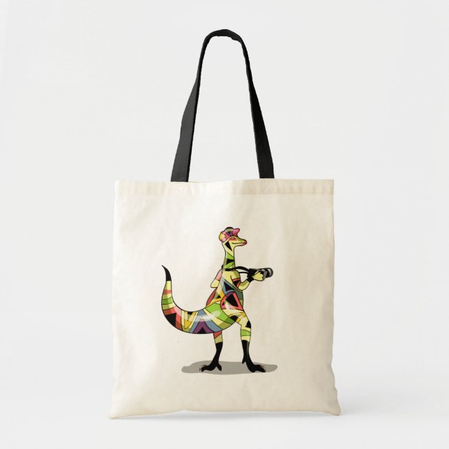Illustration Of An Iguanodon Photographer. Tote Bag (Front)