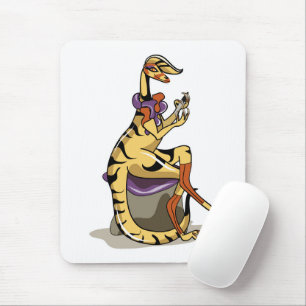 Illustration Of An Iguanodon Polishing Her Nails. Mouse Mat