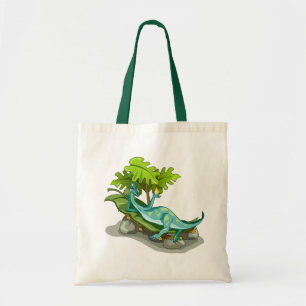 Illustration Of An Iguanodon Sunbathing. Tote Bag