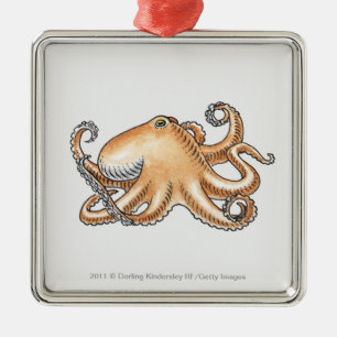 Illustration of an octopus metal tree decoration
