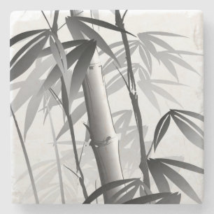 Illustration of an Oriental style painting Stone Coaster
