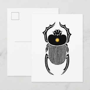 Illustration of Ancient Egyptian scarab beetle Postcard