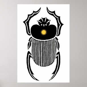Illustration of Ancient Egyptian scarab beetle Poster