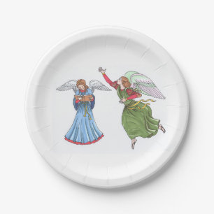 Illustration of Angels Paper Plate