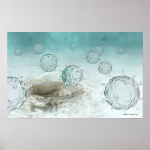 Illustration of avian flu cells poster