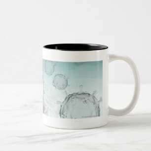 Illustration of avian flu cells Two-Tone coffee mug