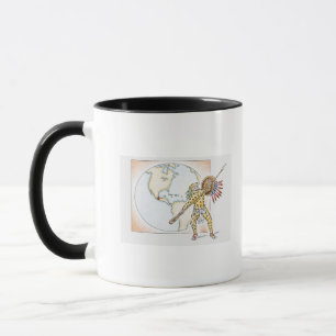 Illustration of Aztec Jaguar Warrior Mug