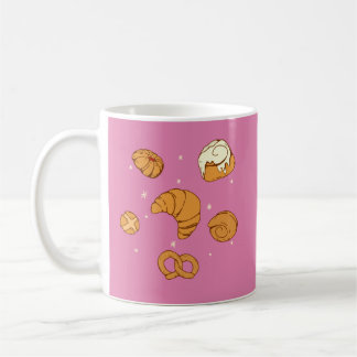 Illustration of bread coffee mug
